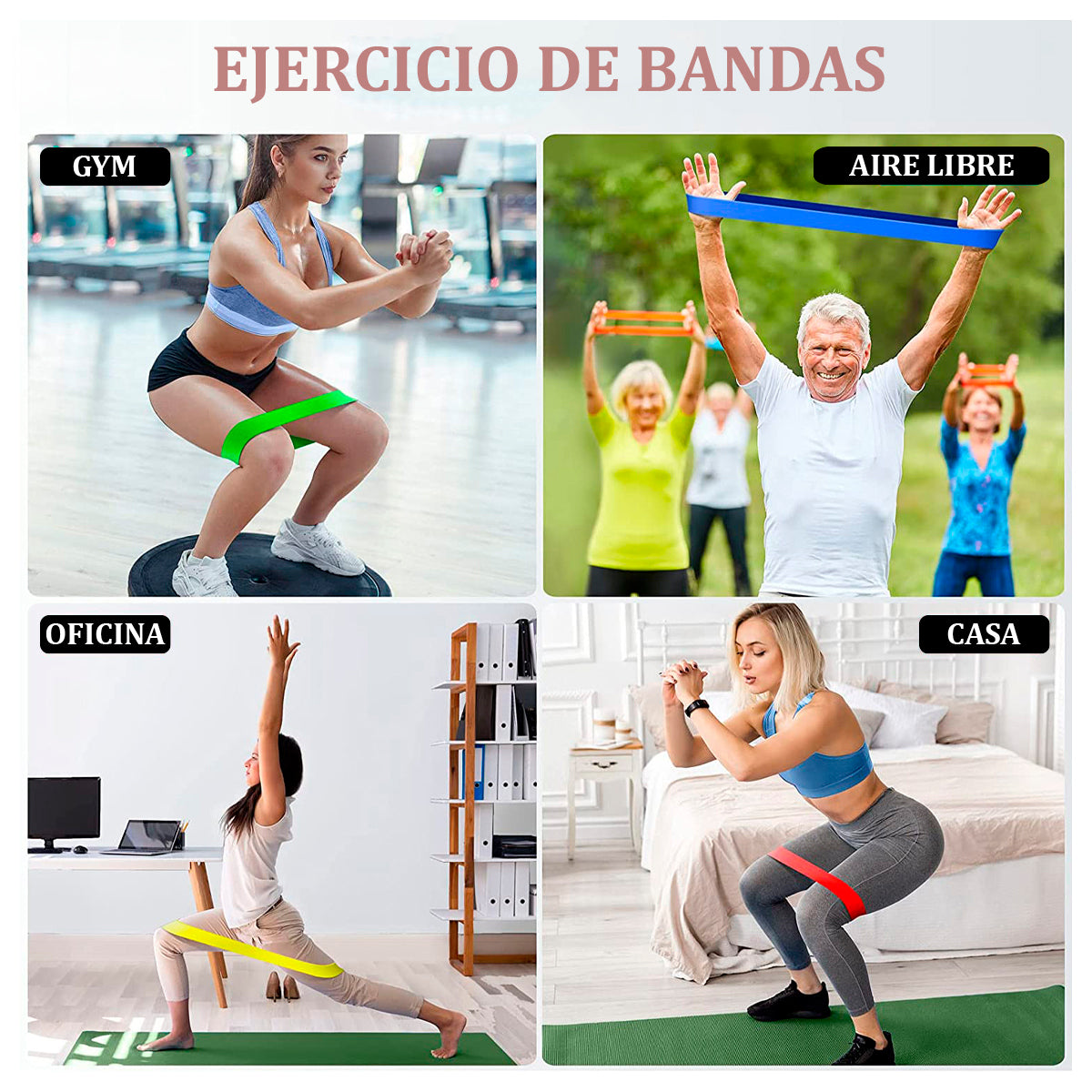 Banda elástica plana de látex tipo tiraband