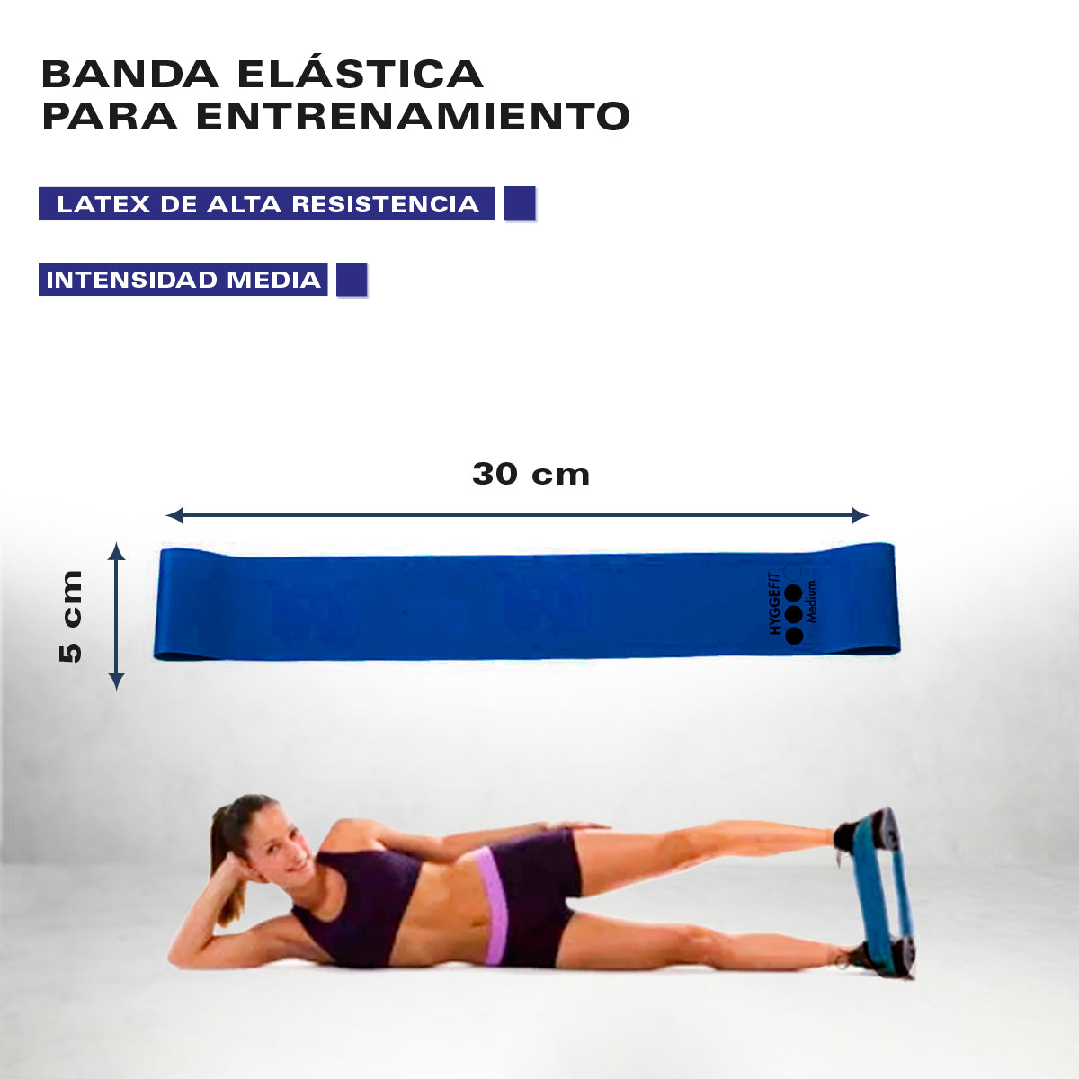 Banda elástica plana de látex tipo tiraband