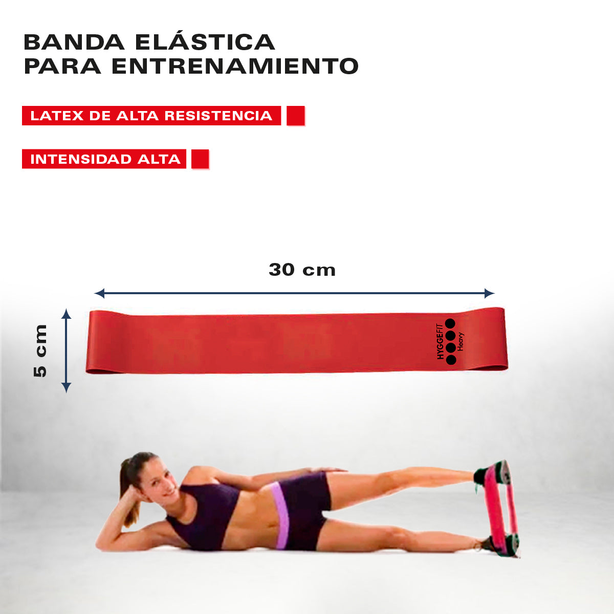 Banda elástica plana de látex tipo tiraband