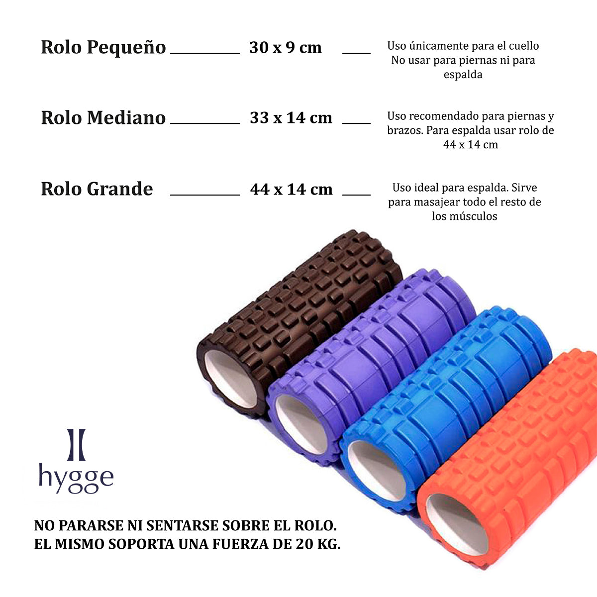 Rolo texturado para elongación y masajes 33cm