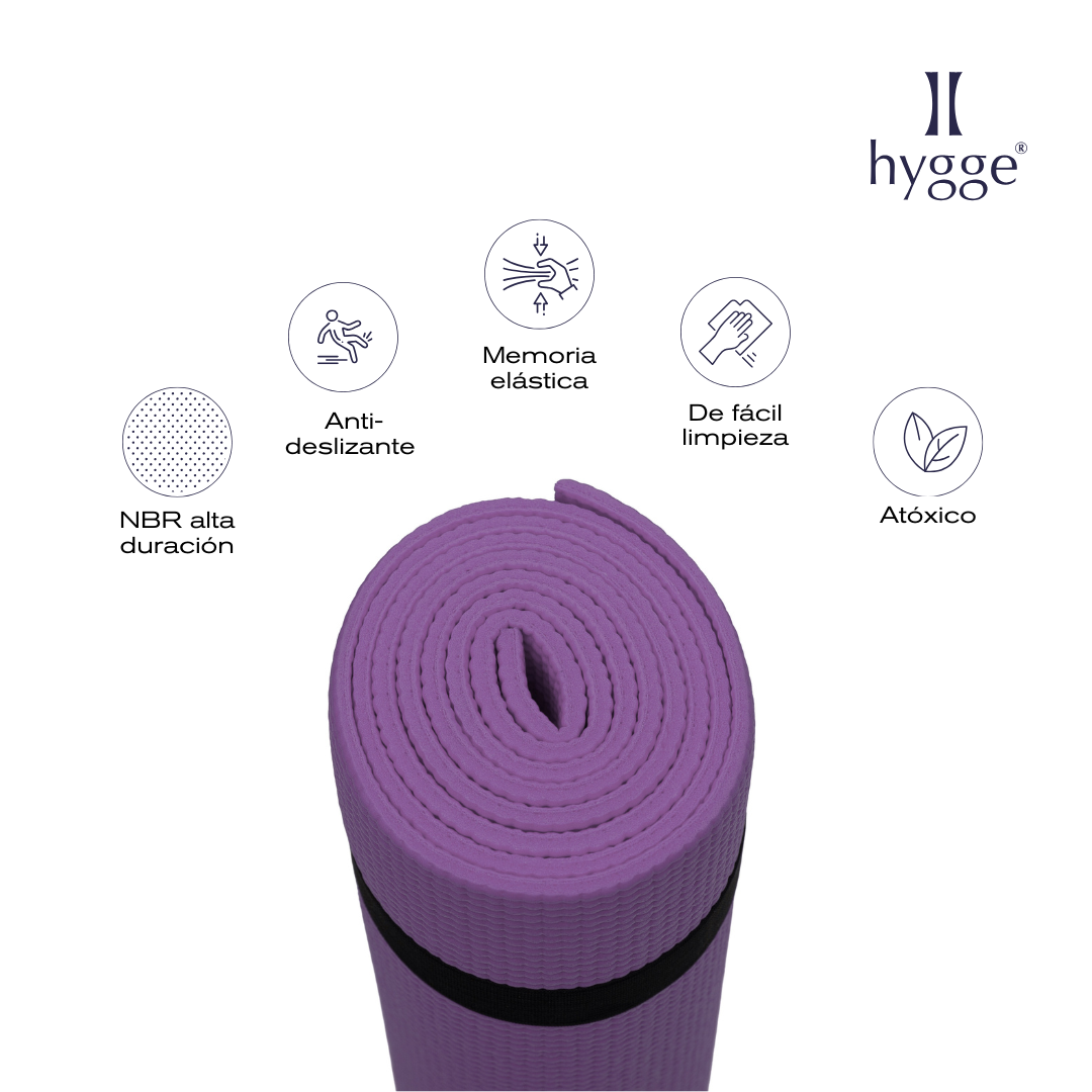 Mat de yoga PVC con indicador de posiciones