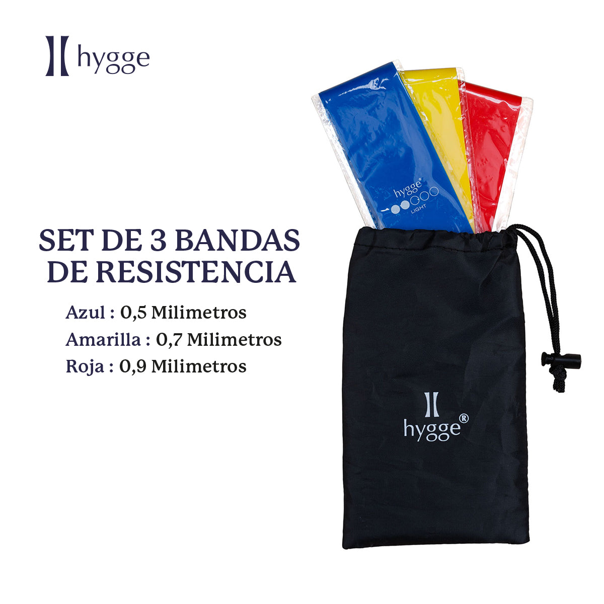 Kit de 3 bandas elásticas de latex