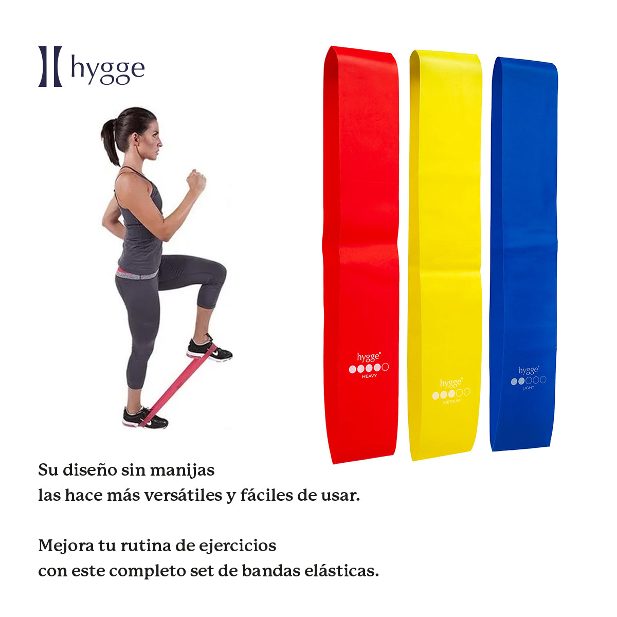 Kit de 3 bandas elásticas de latex