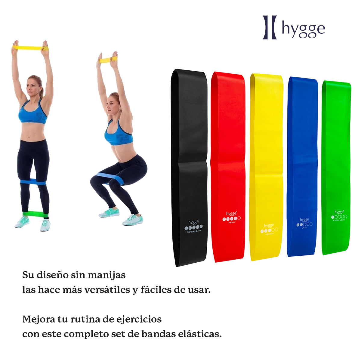 Kit de 5 bandas elásticas de latex