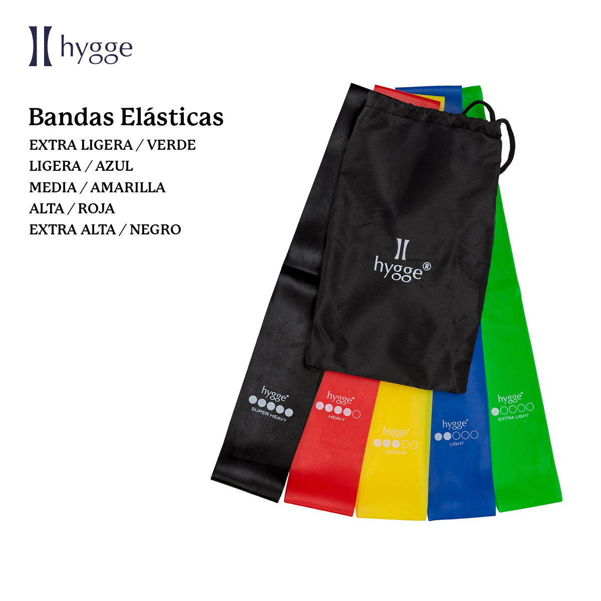 Kit de 5 bandas elásticas de latex