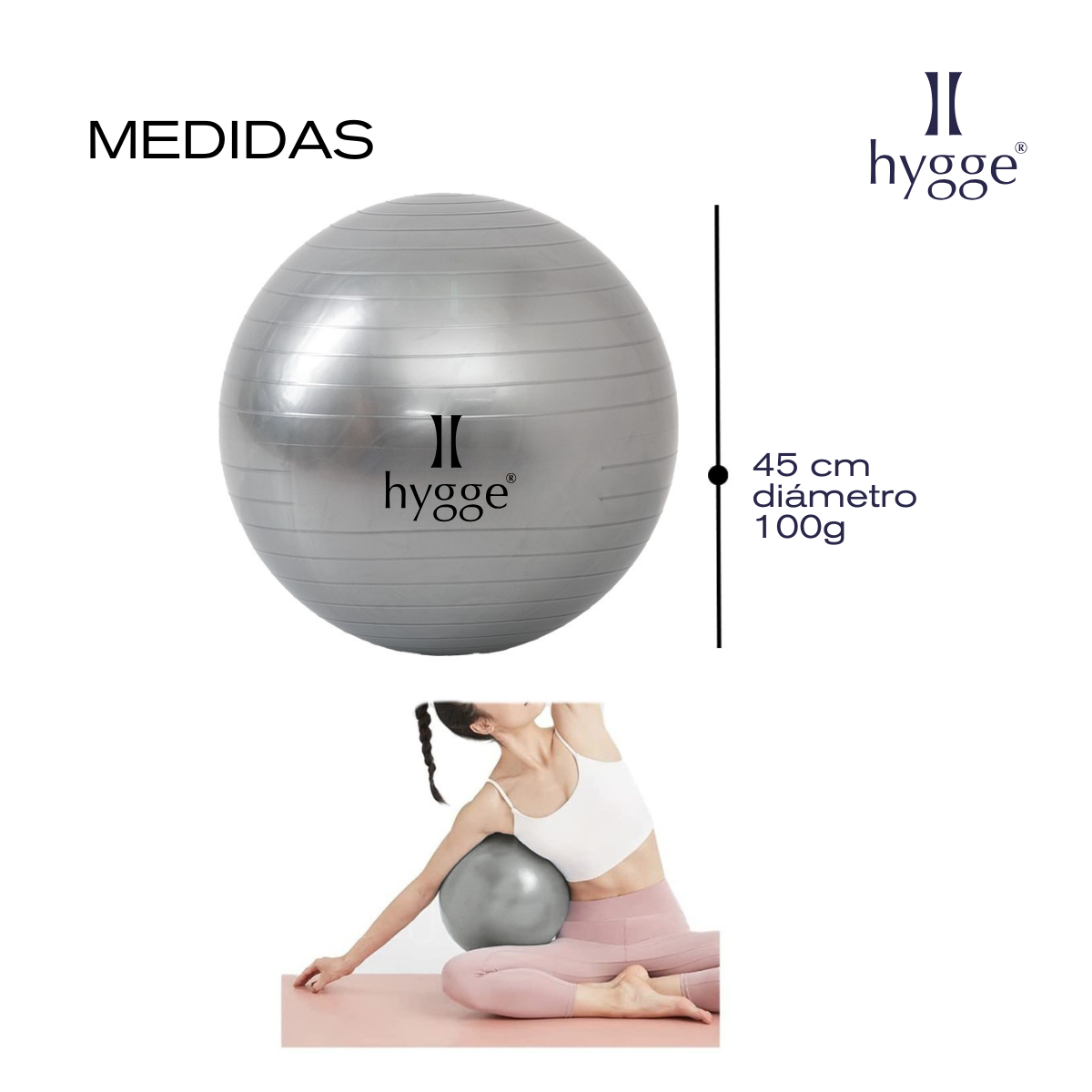 Pelota de yoga y esferodinamia 45 cm