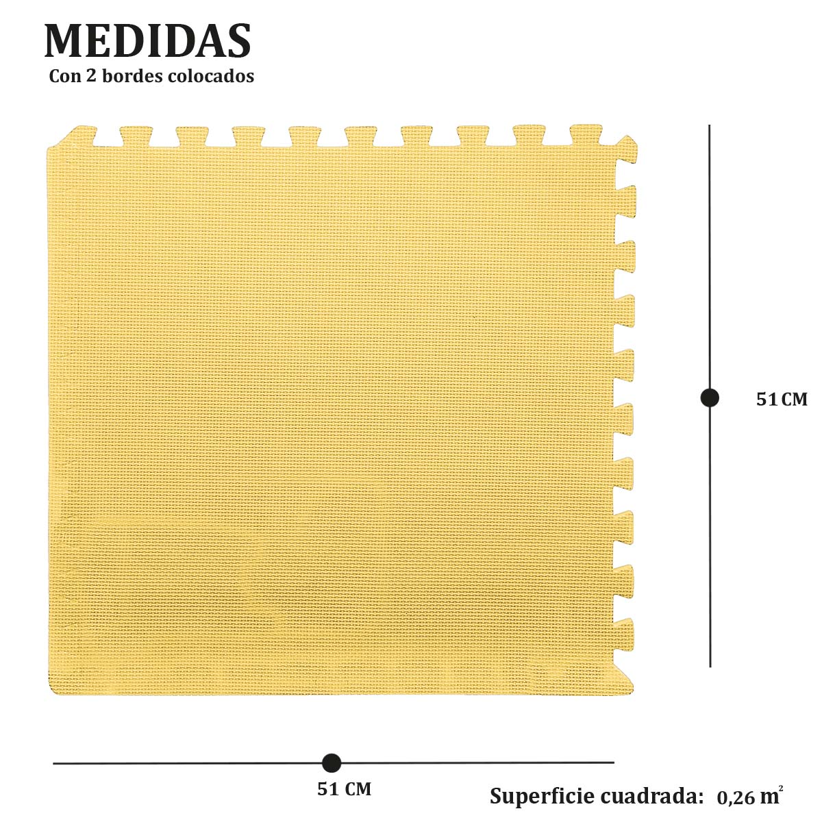 Piso de goma eva 50 x 50 cm