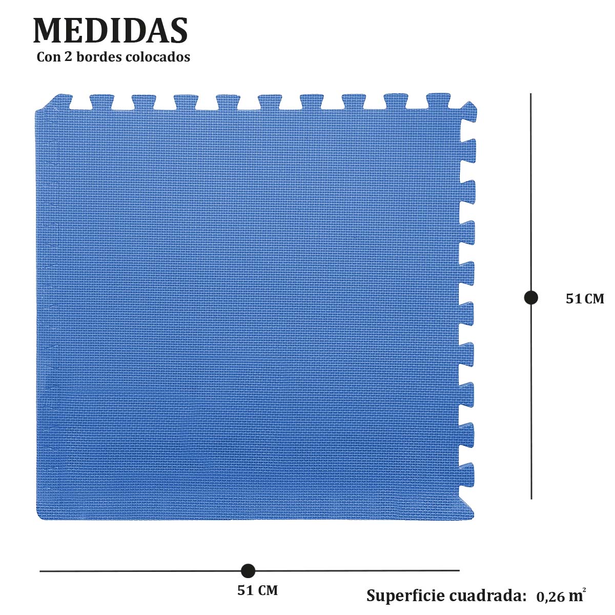 Piso de goma eva 50 x 50 cm
