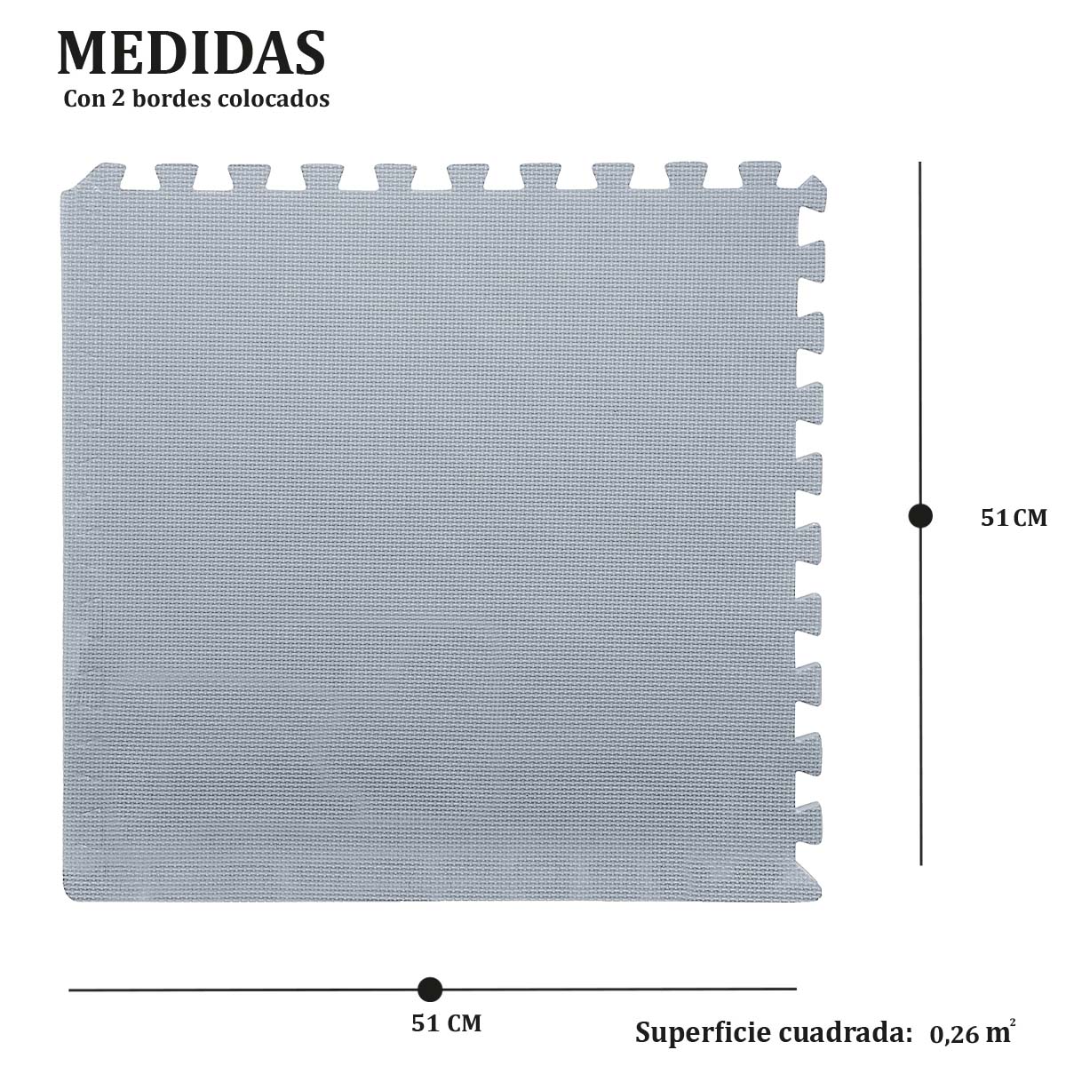 Piso de goma eva 50 x 50 cm