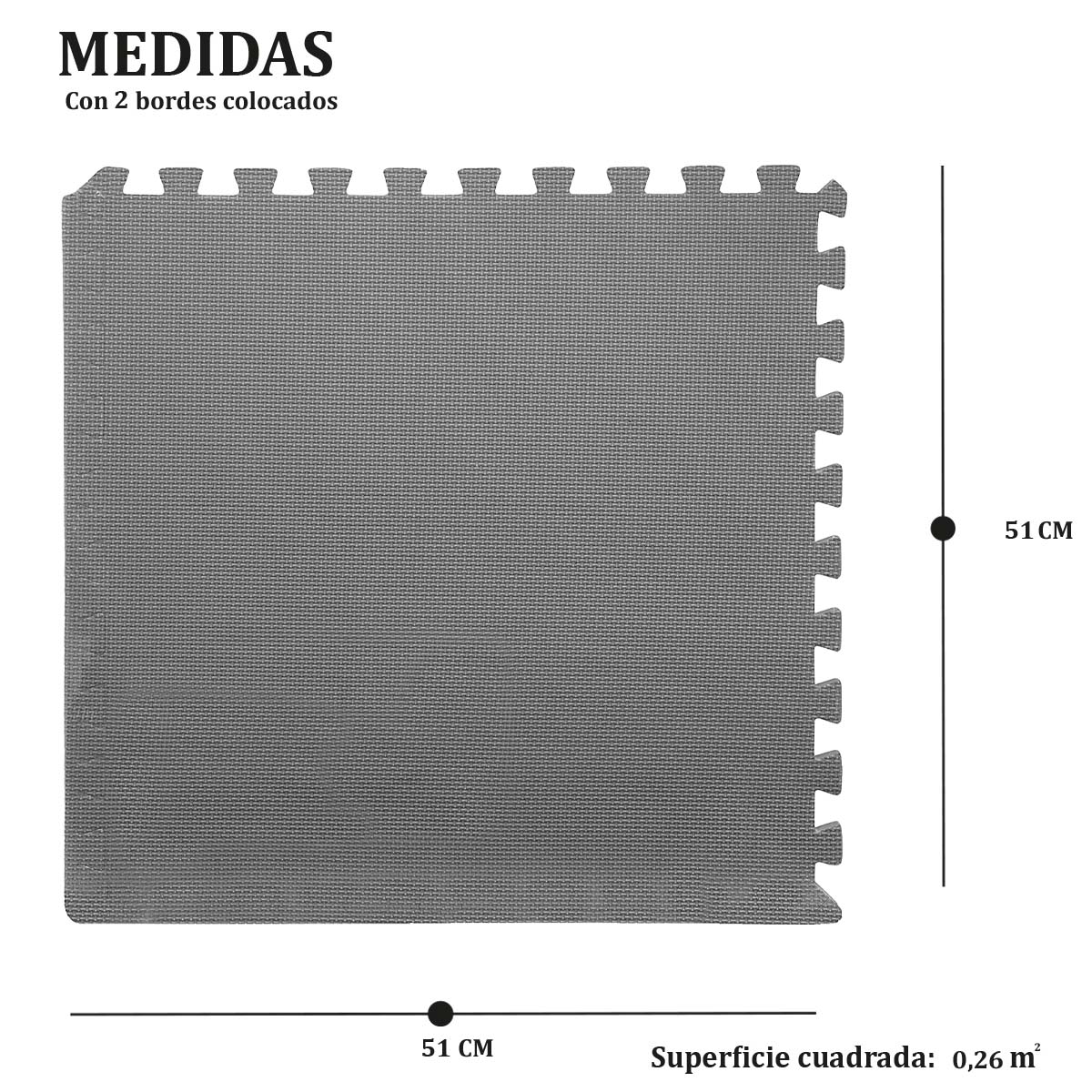 Piso de goma eva 50 x 50 cm