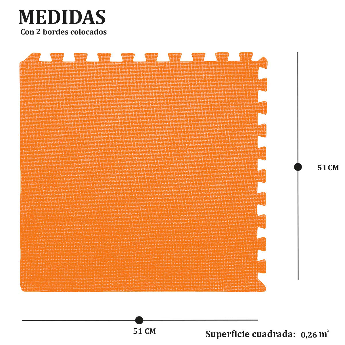 Piso de goma eva 50 x 50 cm