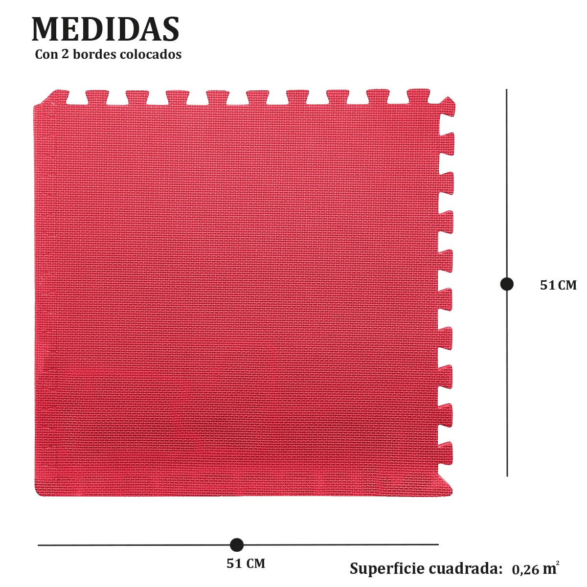 Piso de goma eva 50 x 50 cm