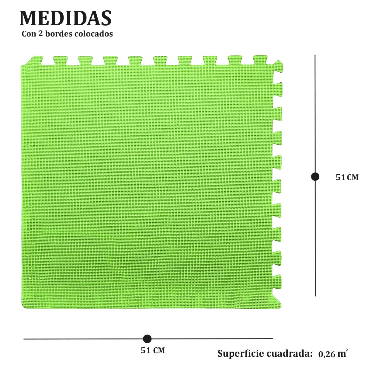 Piso de goma eva 50 x 50 cm