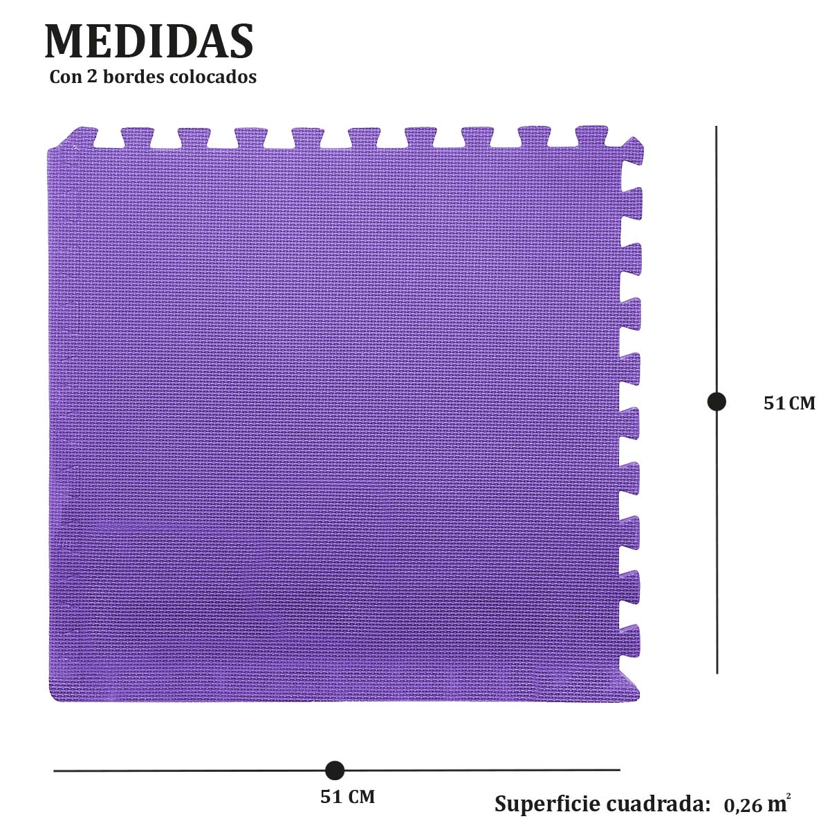 Piso de goma eva 50 x 50 cm